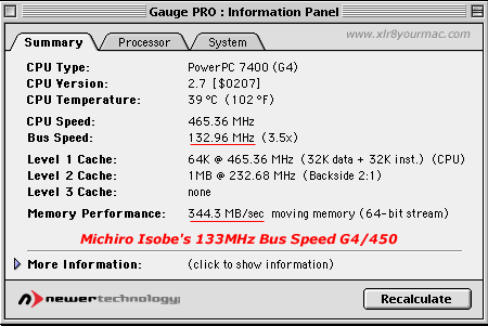 133MHz bus speed memory bandwidth