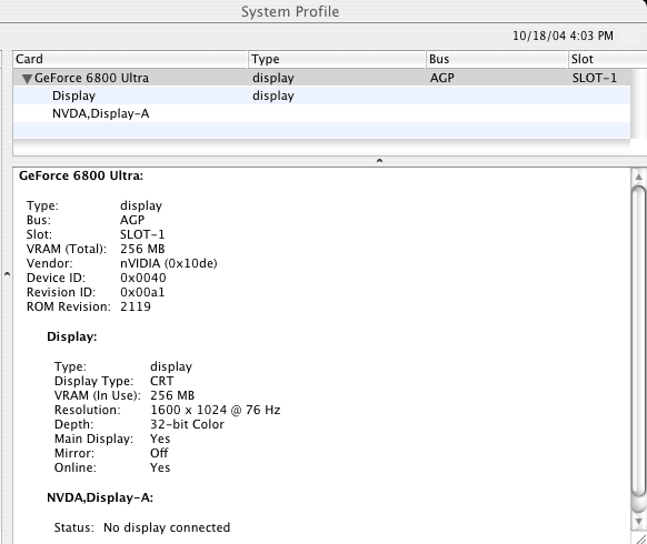 Mac 6800 Ultra DDL ASP Info