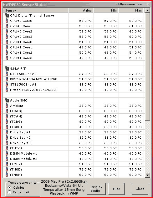 HWinfo temps WMP audio