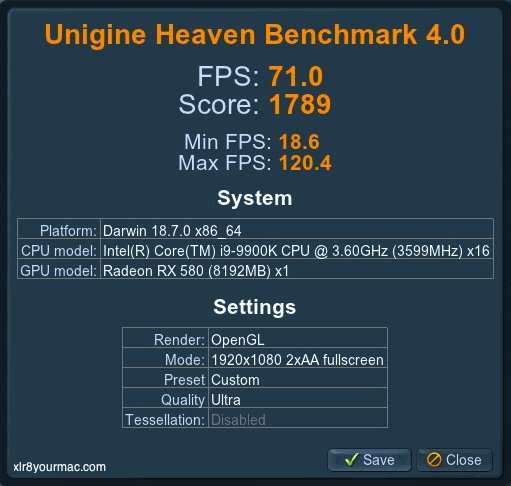 Unigine Heaven results