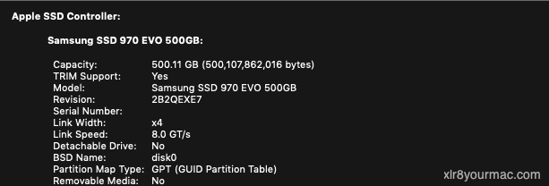 System Info showing TRIM Supported