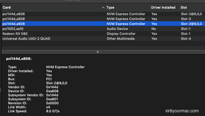 PCIe Link Speed for Blade 2