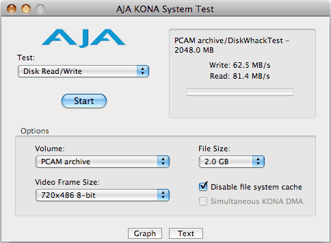 Promise AJA system test