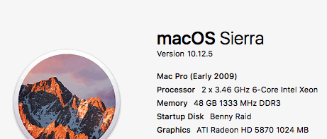 macos sierra system info