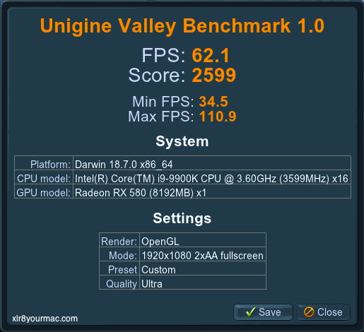 Unigine Valley results