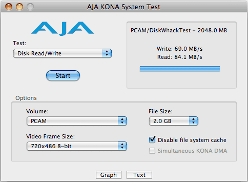 Xserve AJA system test