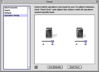 3D audio settings