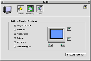 Monitor Geometry Adjustments