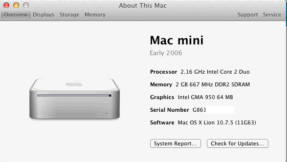 2006-08 Mac Mini CPU Upgrades, Firmware and OS X Lion Updates
